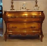 Gilt Bombe Chest w/ Marble Top