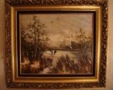 Oil on Canvas signed Bernard