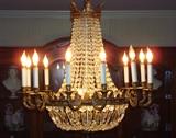Crystal and Bronze Chandelier