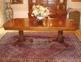 Double Pedestal Dining Table w/ Three Leaves