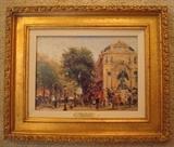 Thomas Kincade " Paris St. Michel" Print on Canvas w/COA