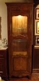 One of Pair- Country French Oak Lighted Display Cabinets 