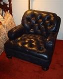 Button Tufted Leather Chair