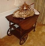 Serving Trolley w/ Silverplate