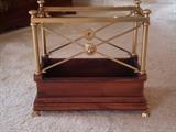 Italian Brass and Wood Magazine Holder