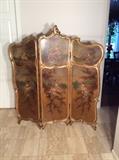 French Victorian hand-painted screen /room divider $1200 SOLD