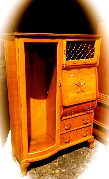Antique cabinet with built-in desk $650
