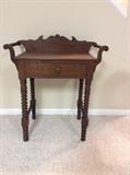 Antique basin table with towel holders