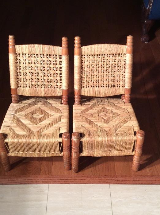 Children's set of hand wooden chairs $100