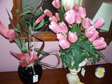 Silk flowers.