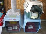 3 dog or cat carriers...also cat scratching post
