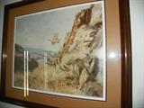 signed and numbered lithograph by Norman Kelly, matted and framed for Ducks Unlimited
