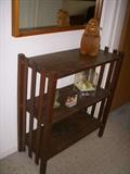 Arts & Crafts style small stand or bookshelf