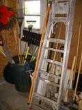 Garden tools, ladder, etc.