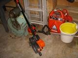 Blower (green....appears to be from a furnace?), Electric edger and gas trimmer