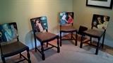 All four of the Liza von Rosensthiel hand-painted chairs