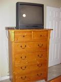 Five drawer chest and television