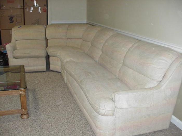 Sectional sofa with reclining parts and also sofa bed