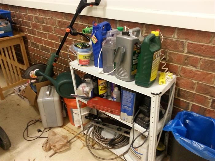 Electric weed eater and various garage items