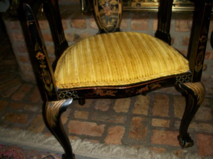19th Century matching pair of Chinese Export Horse Shoe Backed chairs in the style of Queen Anne