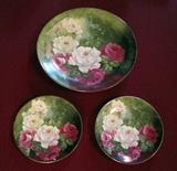 Three piece set of Royal Art Italian plates, signed by the artist T. Duval