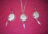 Necklace and earrings made from cut out Buffalo nickels