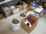 Many, many small kitchen appliances, some new in box