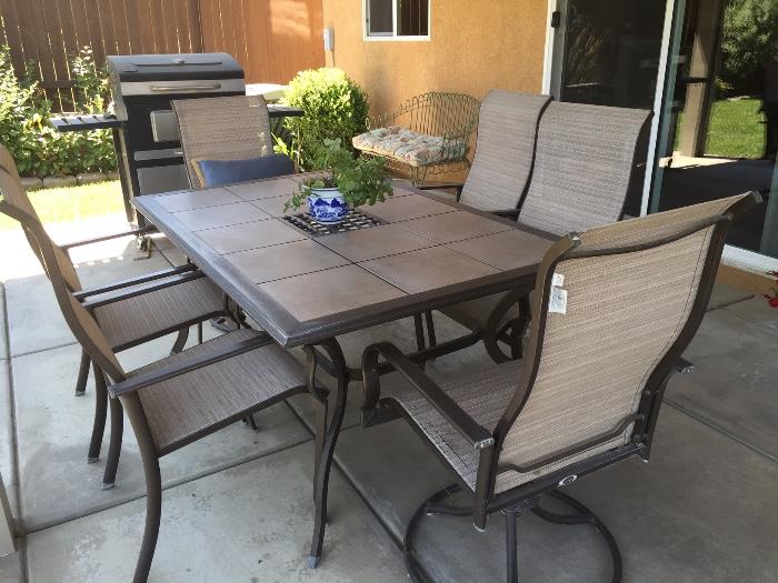 Patio table and 6 chairs