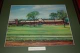 4 framed prints collection made for the National Museum of Racing Saratoga Springs for the 1983 Centennial by Robert Roche. Prints include, "Saratoga Walking Ring", "Going To The Post-Saratoga", "Saratoga Grand Stand" and "Saratoga Horse Haven".