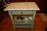 Small marble top kitchen island