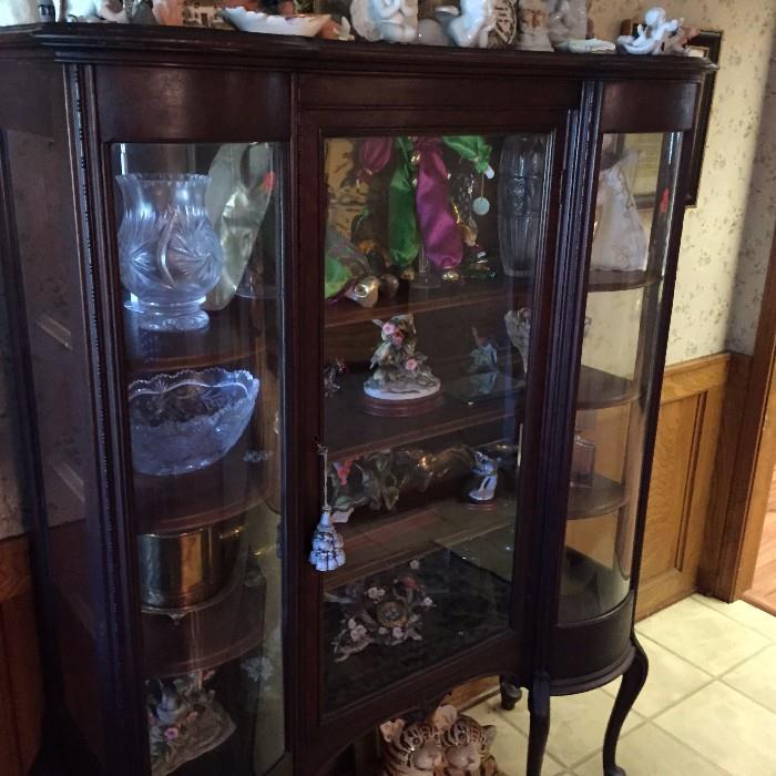 Fabulous curved glass china cabinet