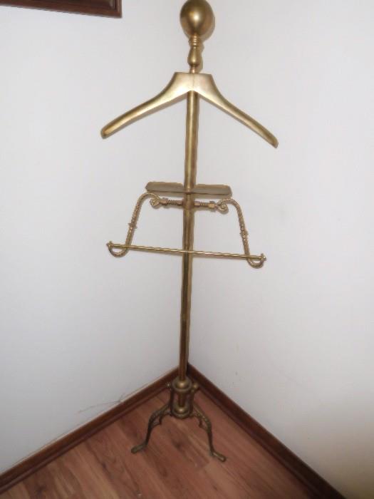 Solid brass valet stand