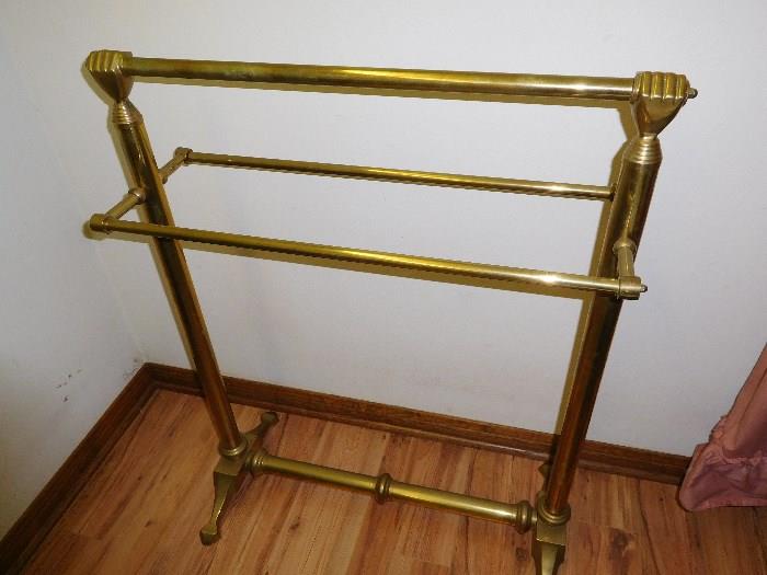 Vintage solid brass quilt rack