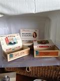 assortment of cigar boxes