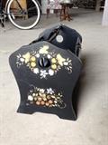wooden magazine rack with stencil painting