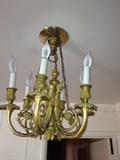 Antique French Dore bronze chandelier, Originally for candles