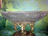 Antique Pairpoint silver plated and cut glass bowl