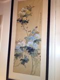 3 hand painted on silk Chinese paintings