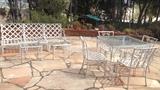 Great unusual vintage heavy wrought iron patio set with Asian motif. Needs some work priced to sell!