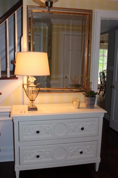 Dresser, Decorative Mirror and Lamp
