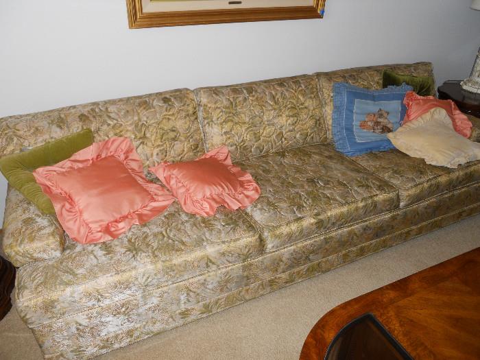 Satin 8 Foot Long Couch - Seats 4 or More