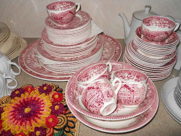 Red Americana Dishes Set over 50 pieces