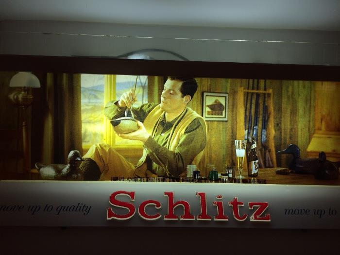 Antique Schlitz duck carver beer light