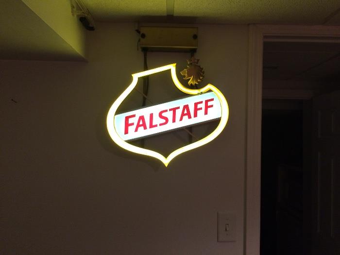 Falstaff Lion's head neon beer light