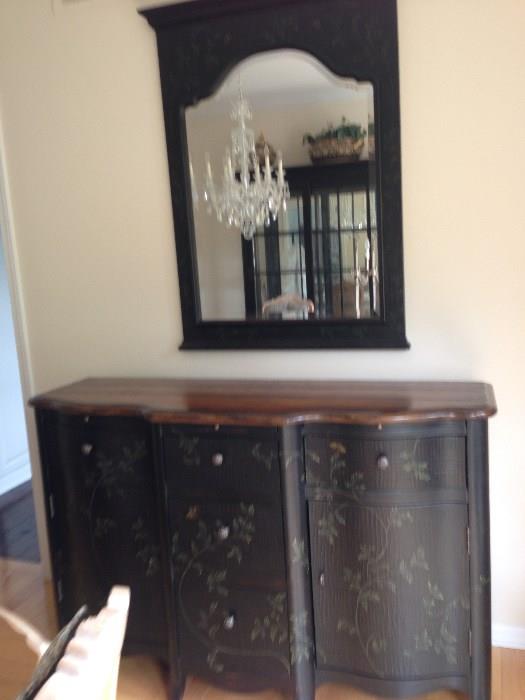 Thomasville Buffet hand painted with Mirror - must be purchased together - $450