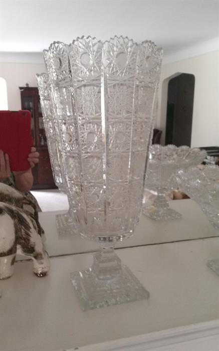 Beautiful cut glass vase