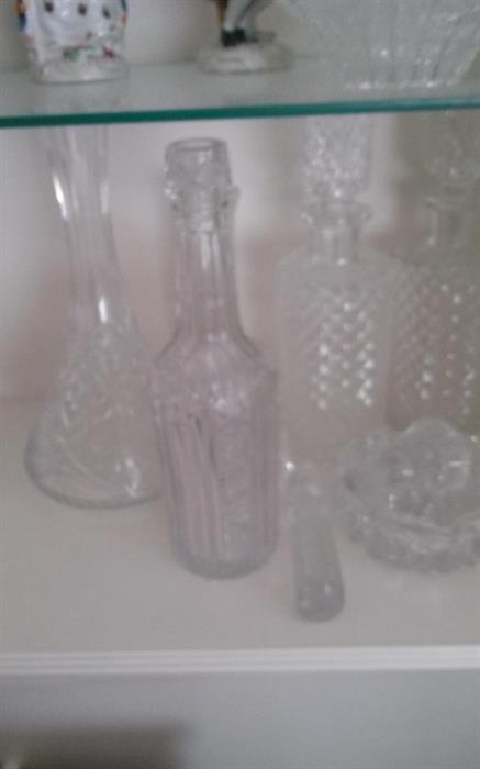 Crystal and cut glass decanters