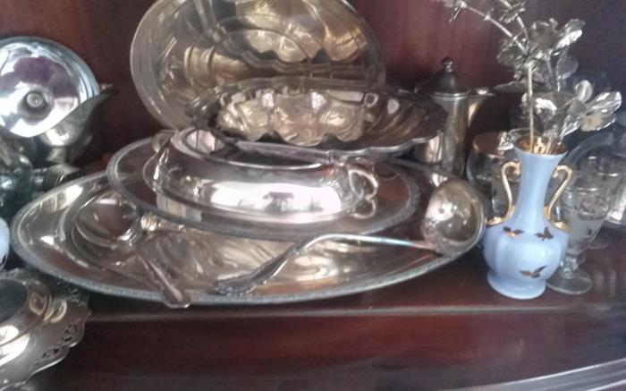 Silverplate serving pieces