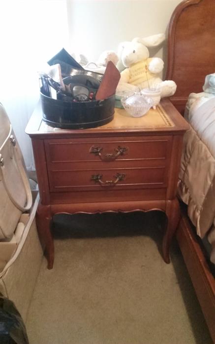Leather top nightstand