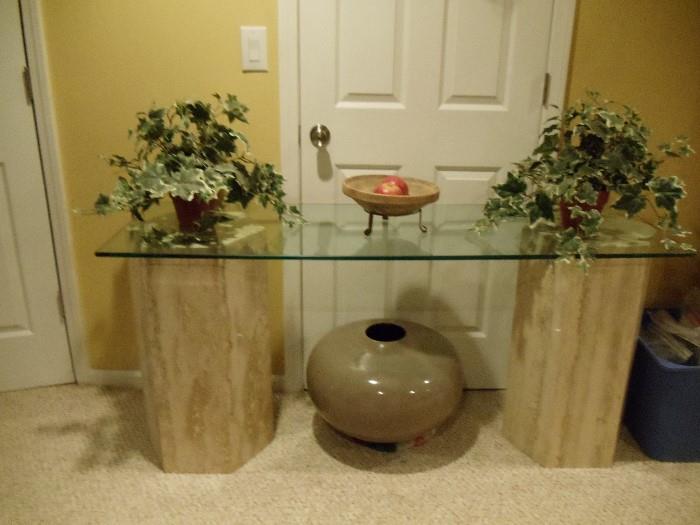 Glass Pedestal Console Table/Vase